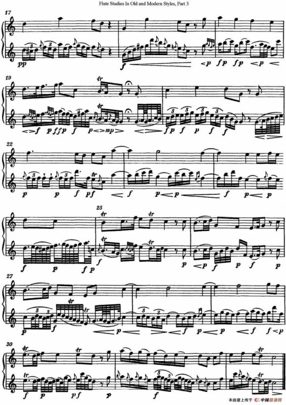 斯勒新老风格长笛练习重奏曲（第三部分）（NO.32）