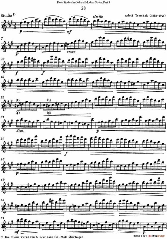斯勒新老风格长笛练习重奏曲（第三部分）（NO.28）