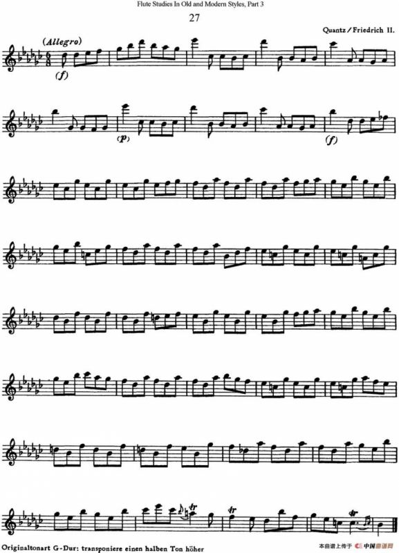 斯勒新老风格长笛练习重奏曲（第三部分）（NO.27）