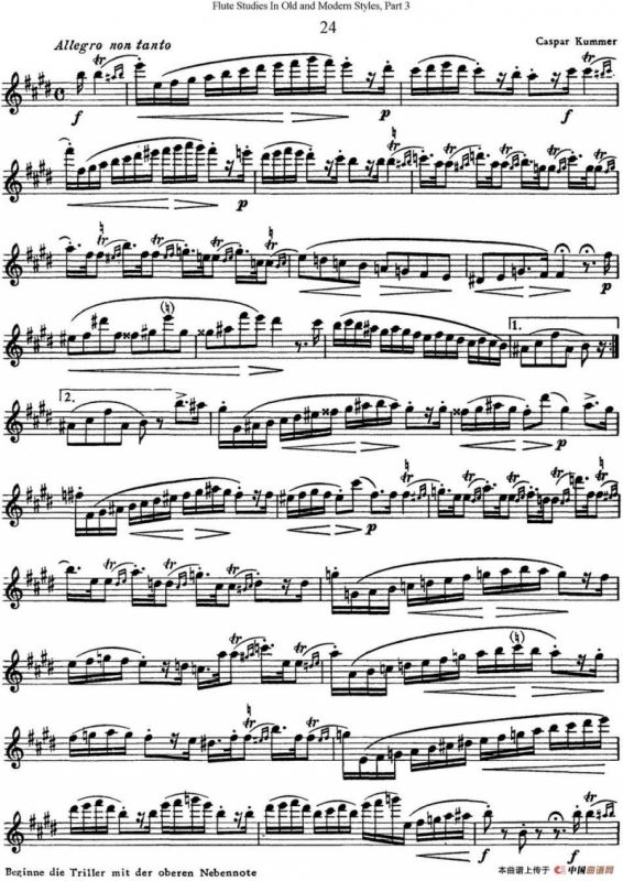 斯勒新老风格长笛练习重奏曲（第三部分）（NO.24-NO.25）