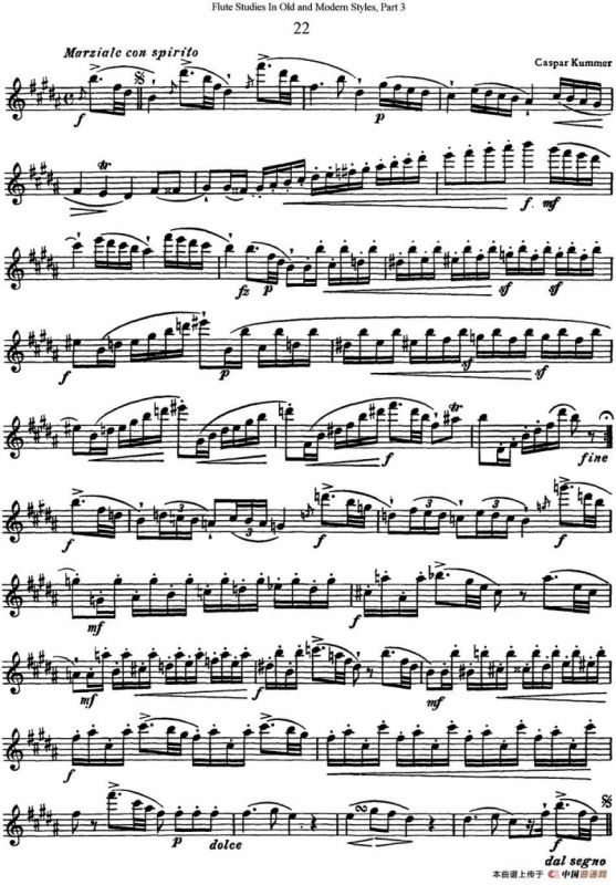 斯勒新老风格长笛练习重奏曲（第三部分）（NO.22-NO.23）