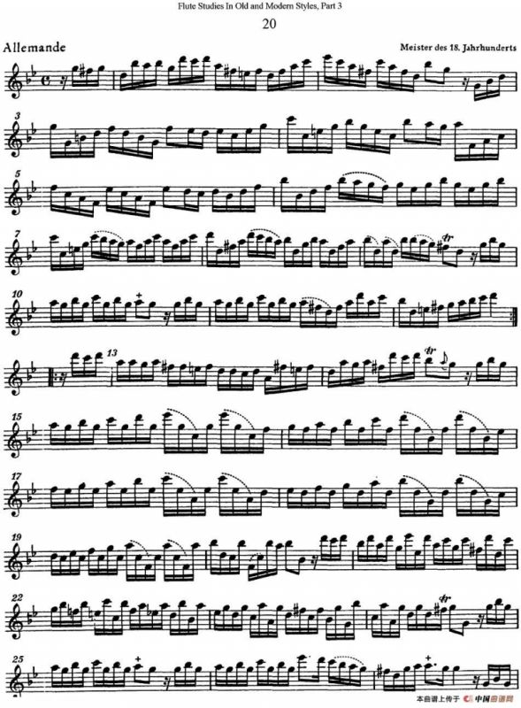 斯勒新老风格长笛练习重奏曲（第三部分）（NO.20-NO.21）