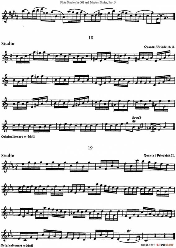 斯勒新老风格长笛练习重奏曲（第三部分）（NO.17-NO.19）