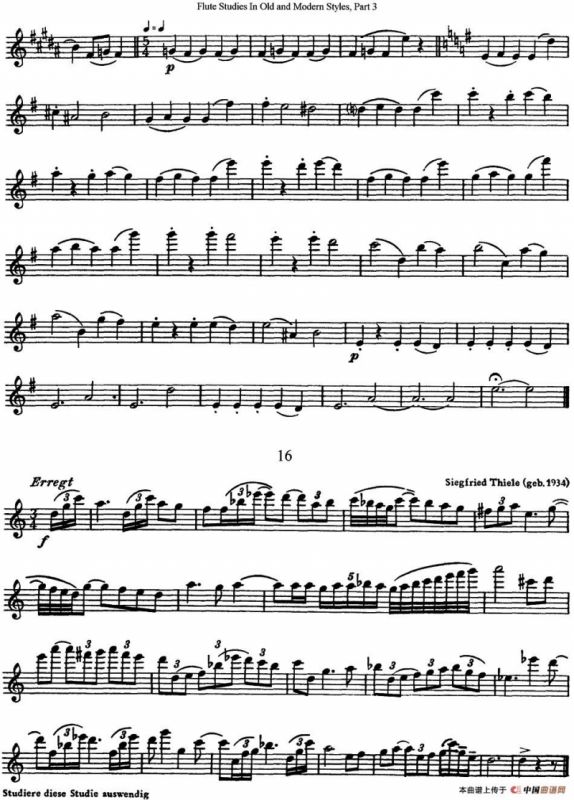 斯勒新老风格长笛练习重奏曲（第三部分）（NO.15-NO.16）