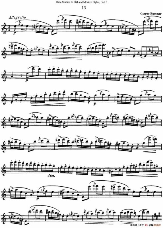 斯勒新老风格长笛练习重奏曲（第三部分）（NO.13-NO.14）