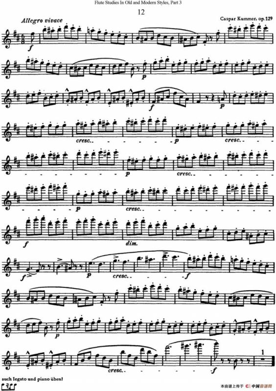 斯勒新老风格长笛练习重奏曲（第三部分）（NO.12）