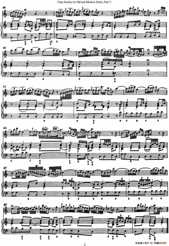 斯勒新老风格长笛练习重奏曲（第三部分）（NO.1-NO.2）