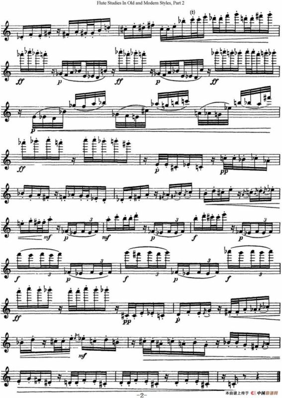 斯勒新老风格长笛练习重奏曲（第二部分）（NO.37）