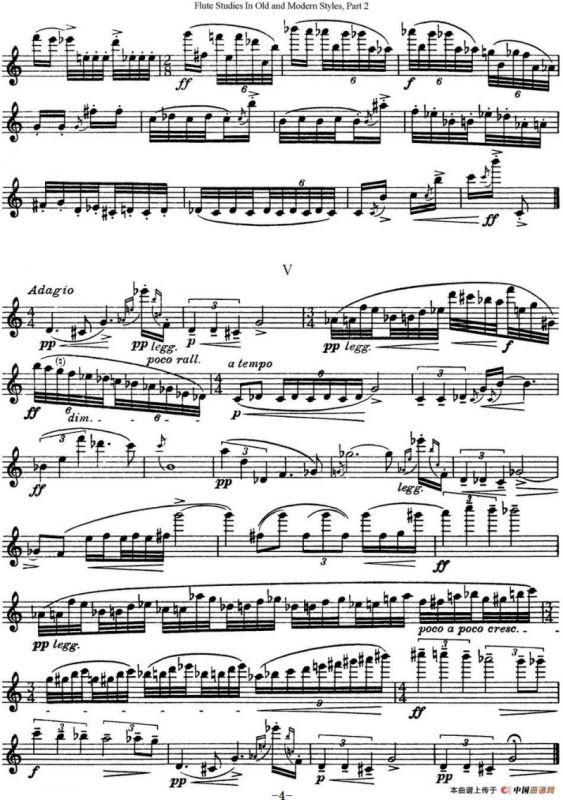 斯勒新老风格长笛练习重奏曲（第二部分）（NO.37）