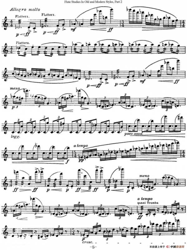 斯勒新老风格长笛练习重奏曲（第二部分）（NO.37）