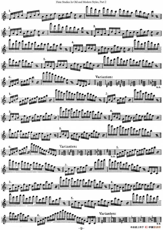 斯勒新老风格长笛练习重奏曲（第二部分）（NO.37）