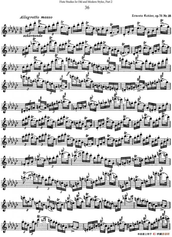 斯勒新老风格长笛练习重奏曲（第二部分）（NO.36）