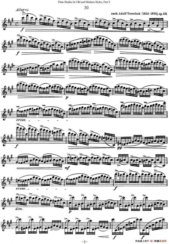 斯勒新老风格长笛练习重奏曲（第二部分）（NO.30-NO.31）