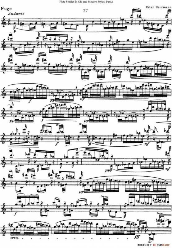 斯勒新老风格长笛练习重奏曲（第二部分）（NO.27-NO.28）