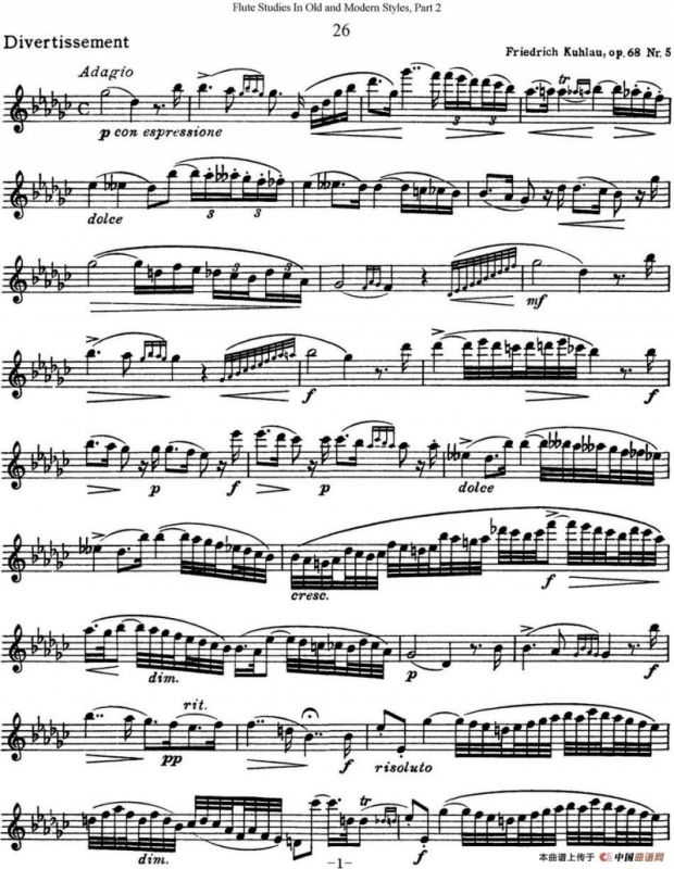 斯勒新老风格长笛练习重奏曲（第二部分）（NO.26）