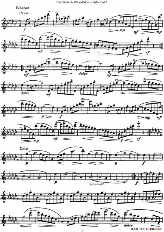 斯勒新老风格长笛练习重奏曲（第二部分）（NO.26）