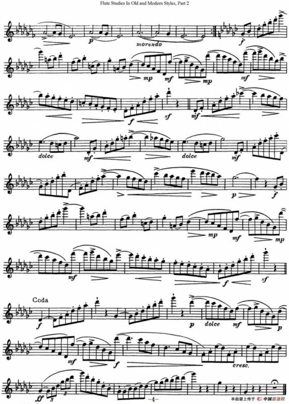 斯勒新老风格长笛练习重奏曲（第二部分）（NO.26）