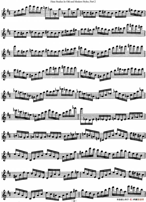 斯勒新老风格长笛练习重奏曲（第二部分）（NO.25）