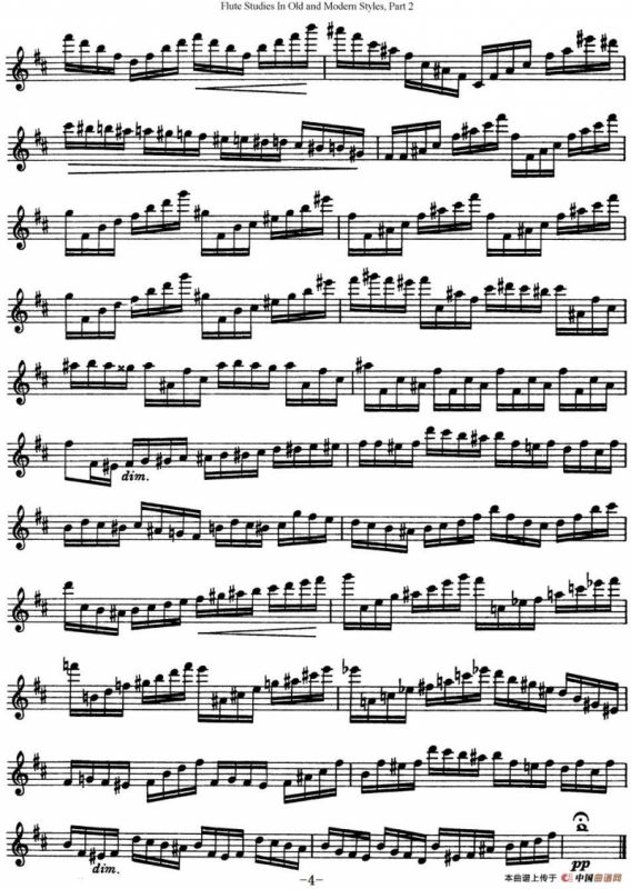 斯勒新老风格长笛练习重奏曲（第二部分）（NO.25）