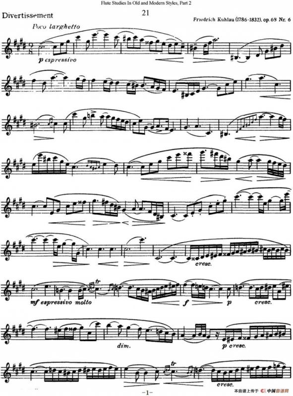 斯勒新老风格长笛练习重奏曲（第二部分）（NO.21）