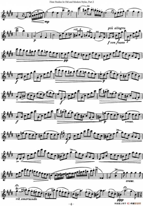 斯勒新老风格长笛练习重奏曲（第二部分）（NO.21）