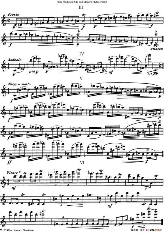 斯勒新老风格长笛练习重奏曲（第二部分）（NO.11）