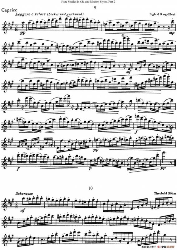 斯勒新老风格长笛练习重奏曲（第二部分）（NO.9-NO.10）