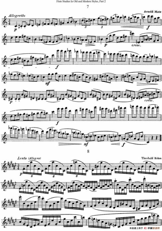 斯勒新老风格长笛练习重奏曲（第二部分）（NO.7-NO.8）