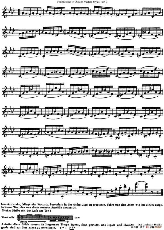 斯勒新老风格长笛练习重奏曲（第二部分）（NO.6）