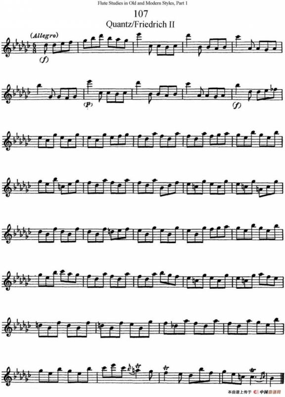 斯勒新老风格长笛练习重奏曲（第一部分）（NO.107）