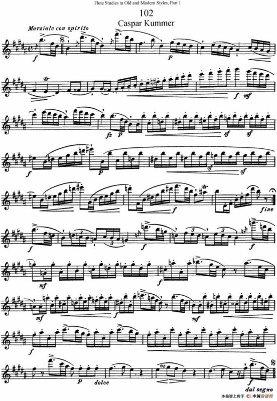 斯勒新老风格长笛练习重奏曲（第一部分）（NO.102-NO.103）