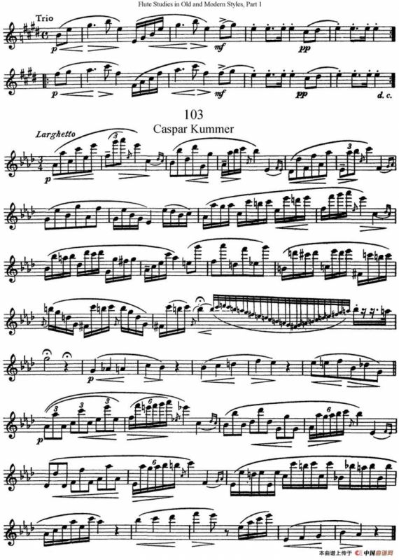 斯勒新老风格长笛练习重奏曲（第一部分）（NO.102-NO.103）