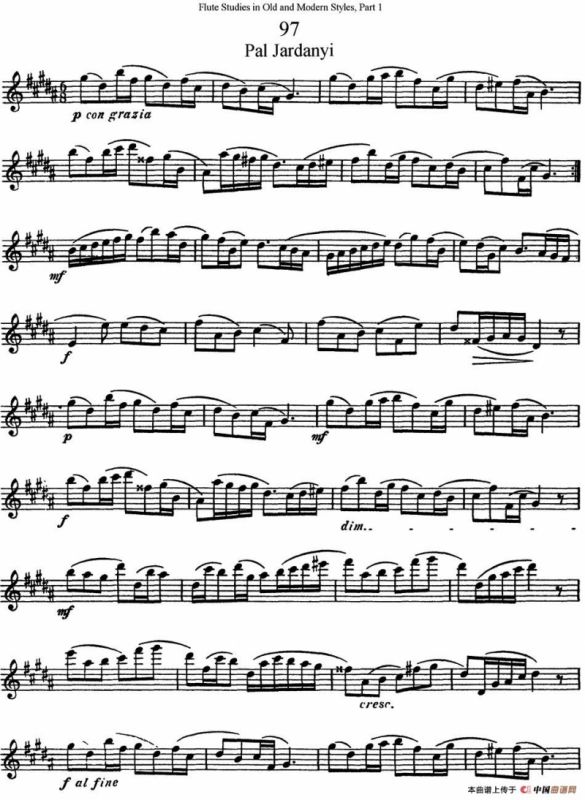 斯勒新老风格长笛练习重奏曲（第一部分）（NO.97-NO.99）