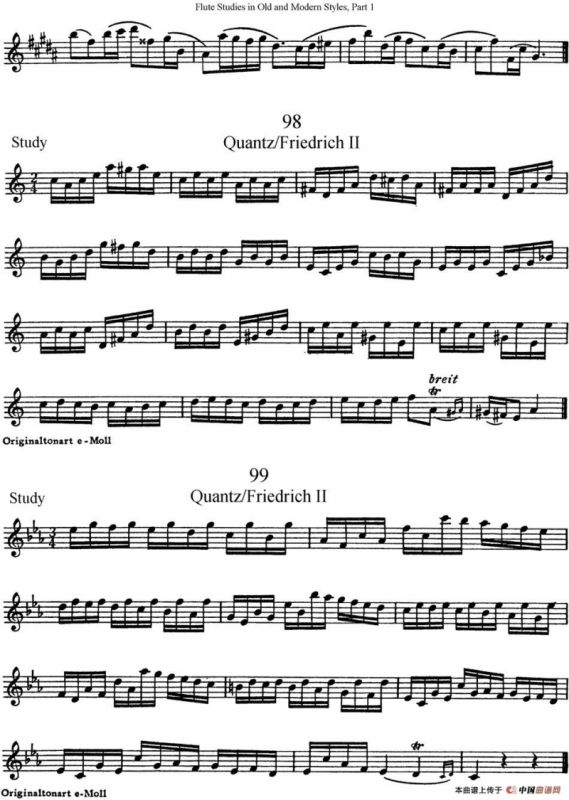 斯勒新老风格长笛练习重奏曲（第一部分）（NO.97-NO.99）