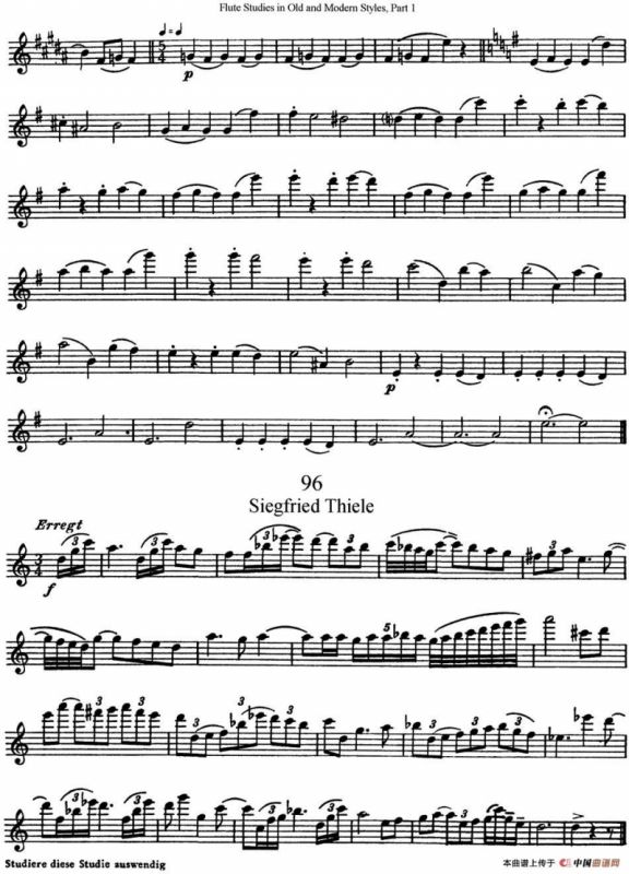 斯勒新老风格长笛练习重奏曲（第一部分）（NO.95-NO.96）