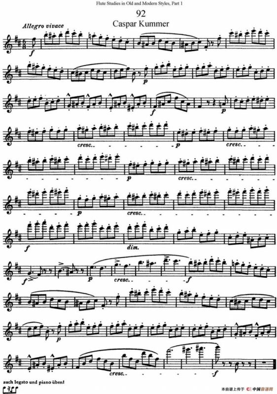 斯勒新老风格长笛练习重奏曲（第一部分）（NO.92）