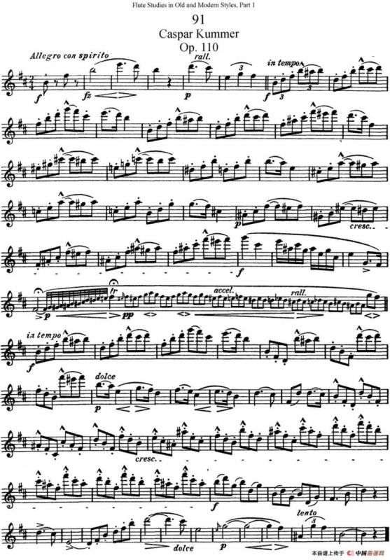 斯勒新老风格长笛练习重奏曲（第一部分）（NO.91）