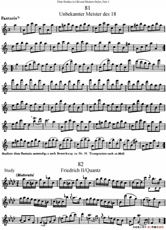 斯勒新老风格长笛练习重奏曲（第一部分）（NO.81-NO.82）