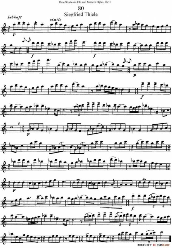 斯勒新老风格长笛练习重奏曲（第一部分）（NO.80）