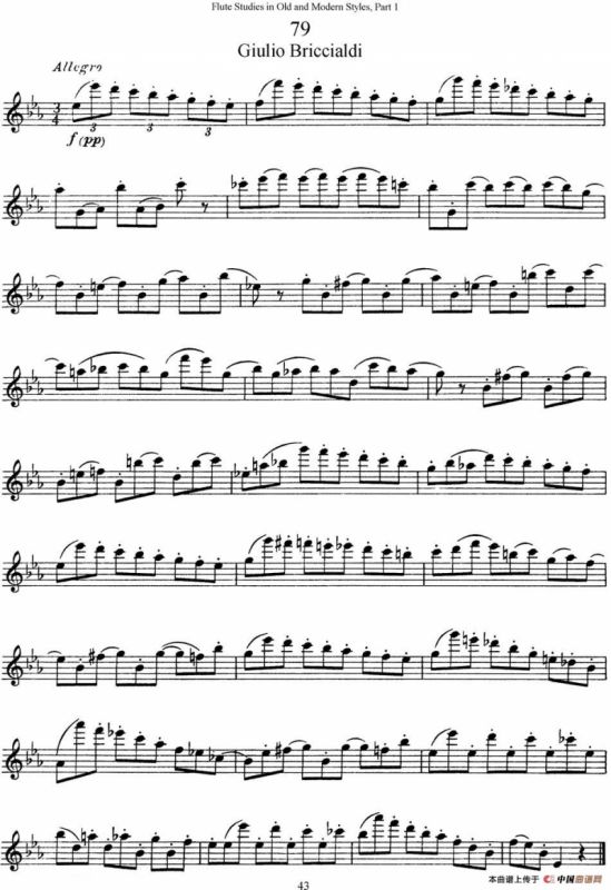 斯勒新老风格长笛练习重奏曲（第一部分）（NO.79）