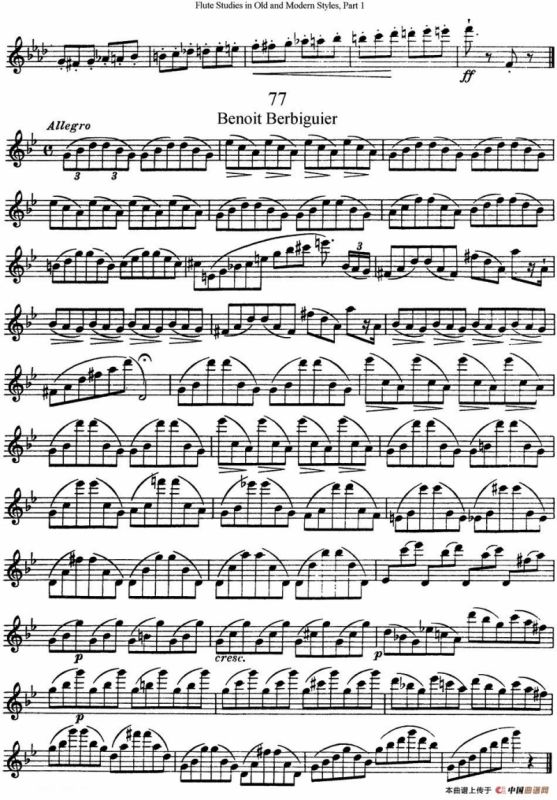 斯勒新老风格长笛练习重奏曲（第一部分）（NO.76-NO.77）