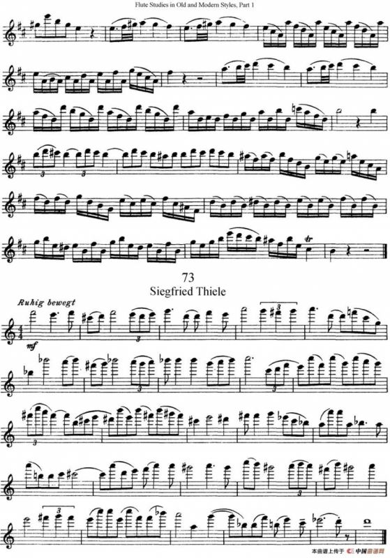 斯勒新老风格长笛练习重奏曲（第一部分）（NO.71-NO.73）