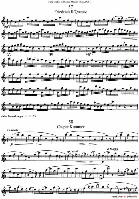 斯勒新老风格长笛练习重奏曲（第一部分）（NO.57-NO.58）