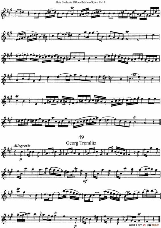斯勒新老风格长笛练习重奏曲（第一部分）（NO.47-NO.49）