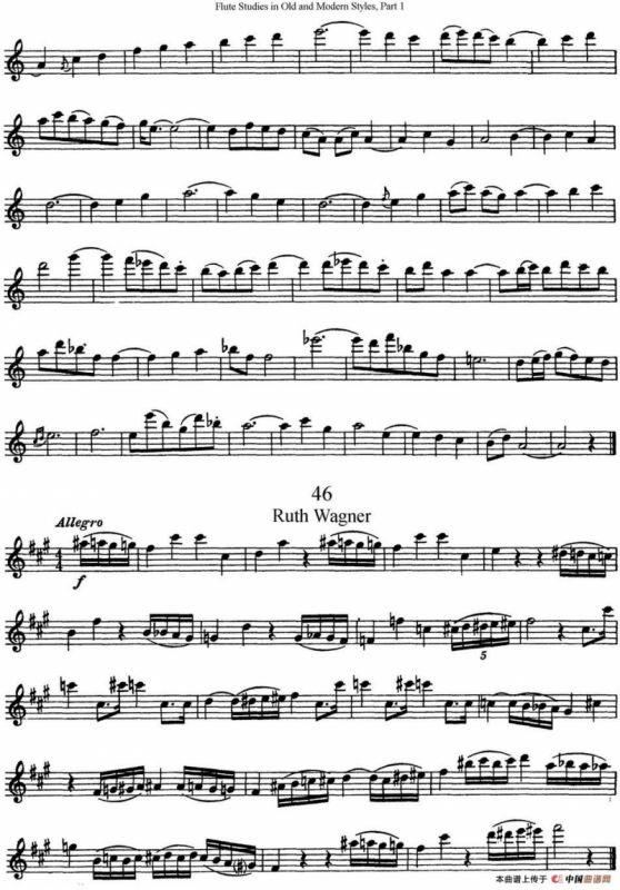 斯勒新老风格长笛练习重奏曲（第一部分）（NO.43-NO.46）