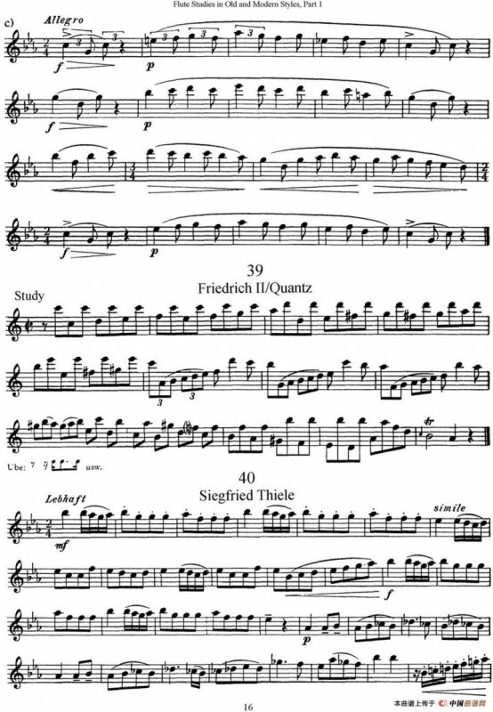 斯勒新老风格长笛练习重奏曲（第一部分）（NO.36-NO.42）