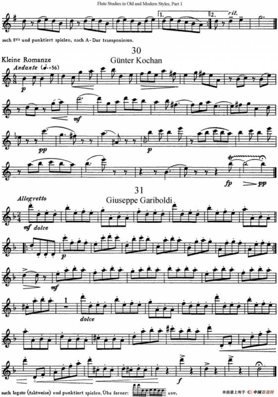 斯勒新老风格长笛练习重奏曲（第一部分）（NO.27-NO.31）