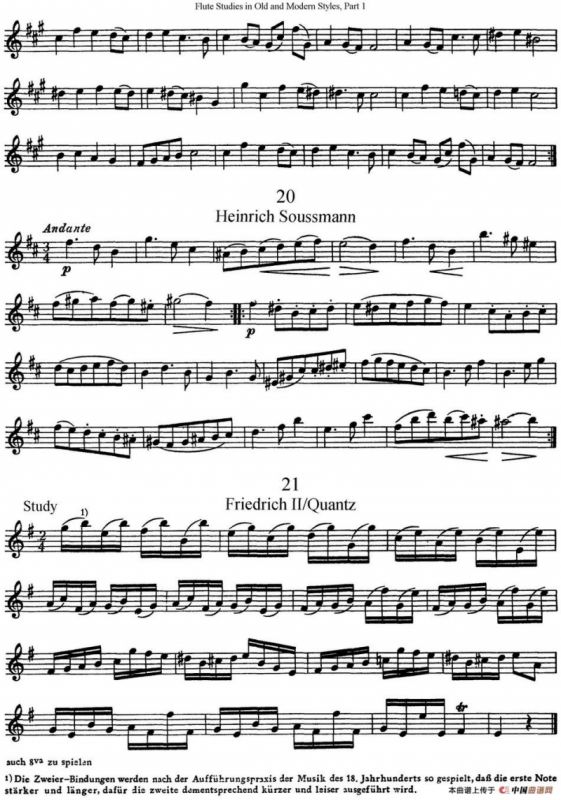 斯勒新老风格长笛练习重奏曲（第一部分）（NO.17-NO.21）