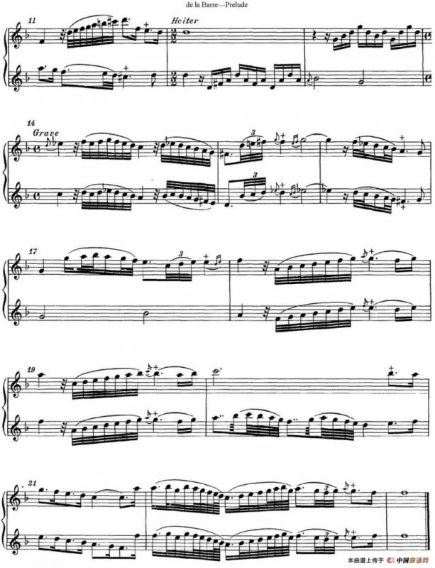 德.拉. 巴菏长笛二重奏 Prelude