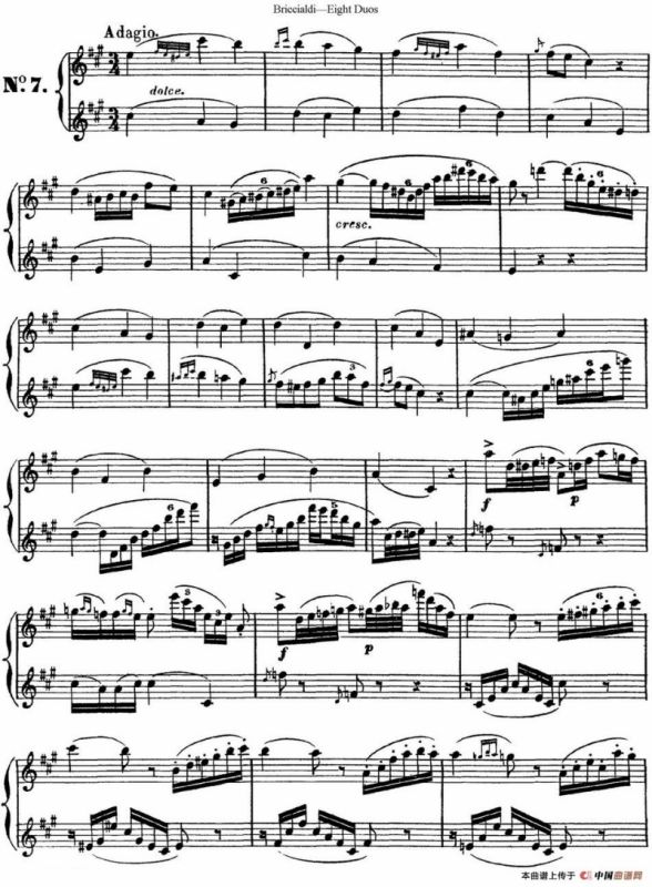 8首博瑞西亚第长笛二重奏（NO.7）